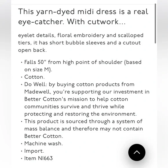 Madewell Embroidered Bubble-Sleeve Midi Dress Size 4 - Picture 10 of 17